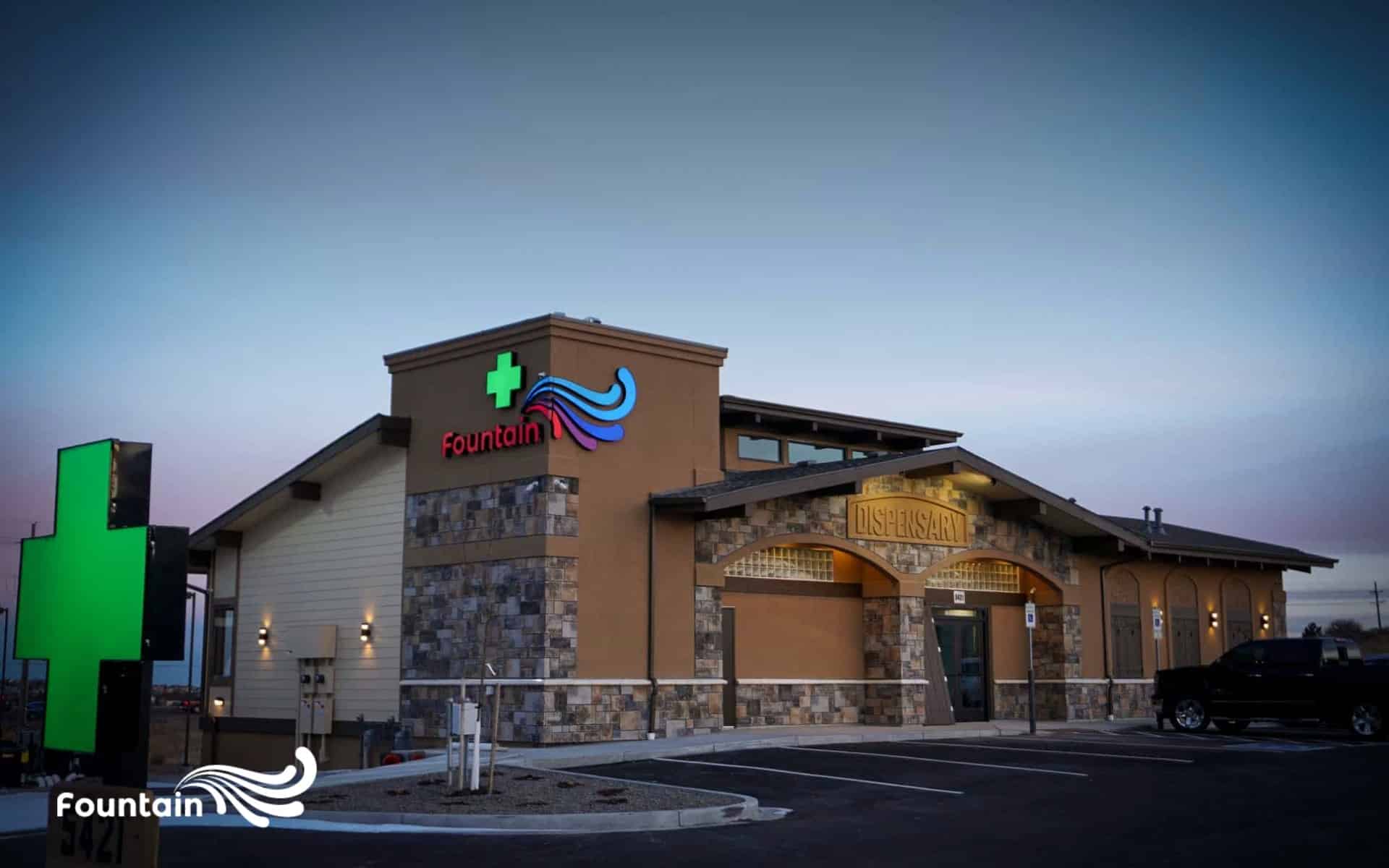 Fountain Superstore dispensary exterior in Colorado Springs, welcoming cannabis retail storefront.